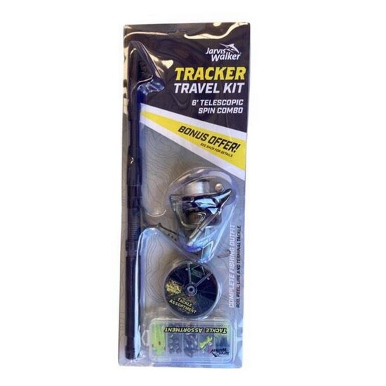 Jarvis Walker 6ft Tracker Telescopic 2-5kg Fishing Rod and Reel and Tackle Kit