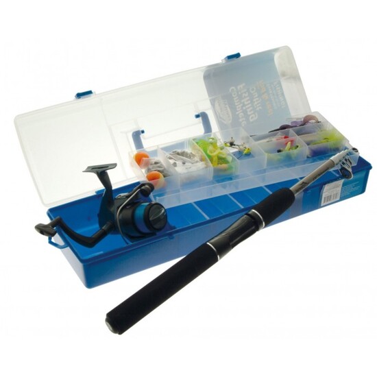 Jarvis Walker Complete 150 Pce Fishing Tackle Kit With Telescopic Rod and Reel