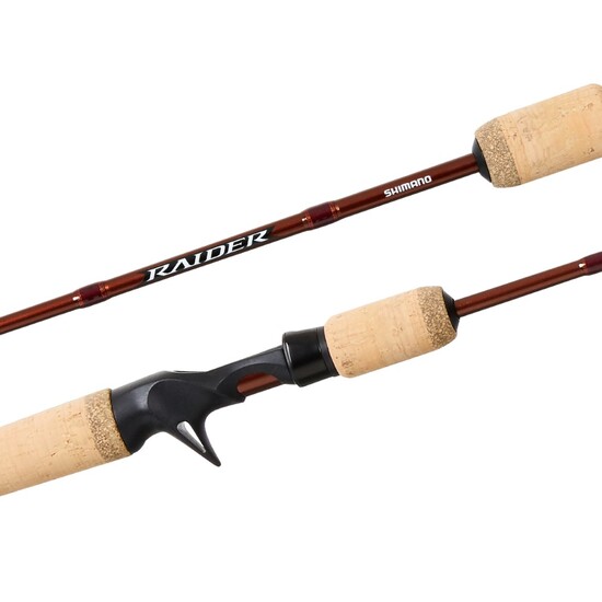 6'4 Shimano Raider 6-12kg Cod Baitcaster Rod -2 Pce Graphite Rod with Cork Grips