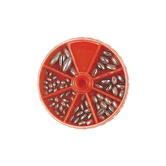 70 Oval Split Shot Sinkers in Dial Pack-Assorted Sizes And Weights-Daiichiseiko