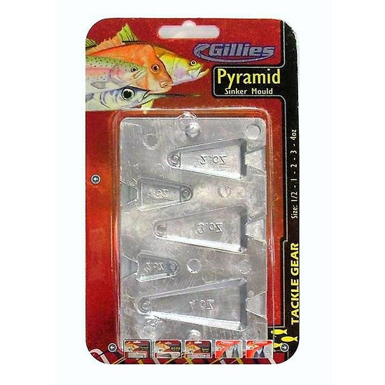 Gillies Pyramid Sinker Mould Combo - Makes 5 Different Pyramid Sinkers at a Time