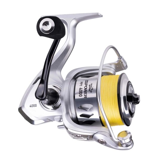 Jarvis Walker Pro Power 4000 Spin Reel Spooled with Braid - 4 Bearing Reel