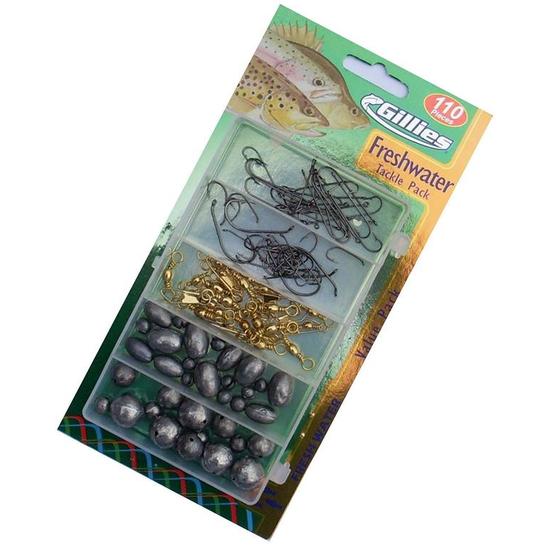 Gillies 110 Piece Freshwater Assorted Fishing Tackle Pack