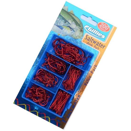 Gillies 200 Piece Saltwater Chemically Sharpened Hook Value Pack