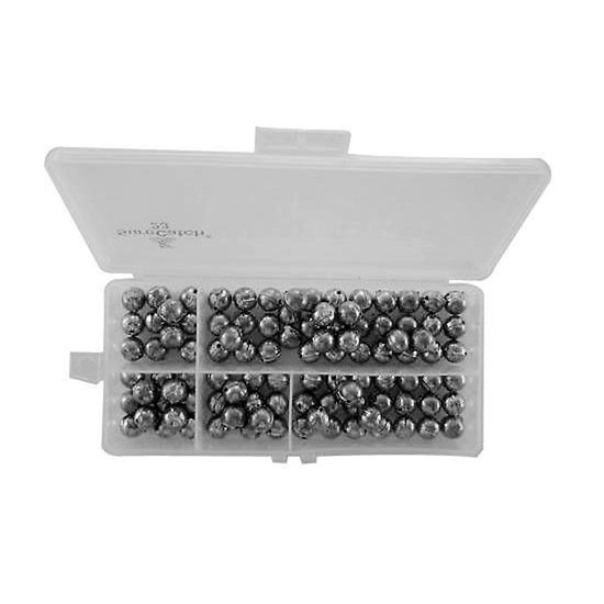 100 x Size 2 Fishing Ball Sinkers in Tackle Box