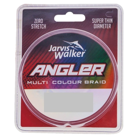 Jarvis Walker Angler Braid 300 yd Multi Colour Round Profile Fishing Line -  30 lbs / 0.33 mm