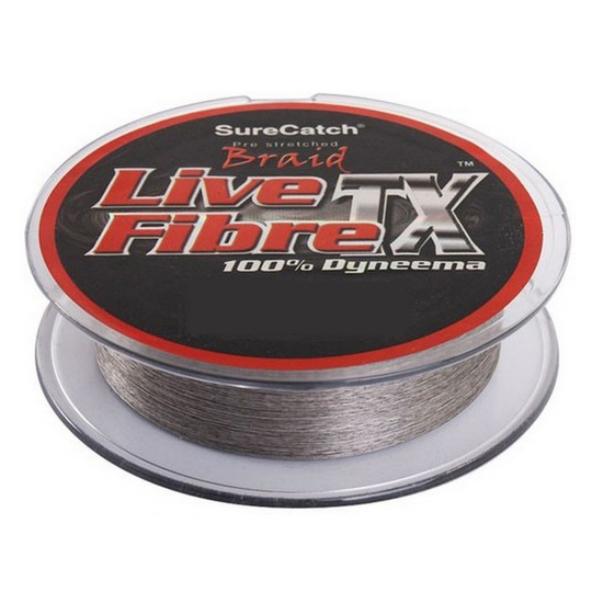 300yd Spool of Grey Live Fibre TX Braided Line - 100% Dyneema Fishing Braid