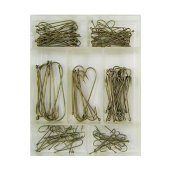 Surecatch 140 Piece Assorted Carlisle Fishing Hook Pack in Tackle Box