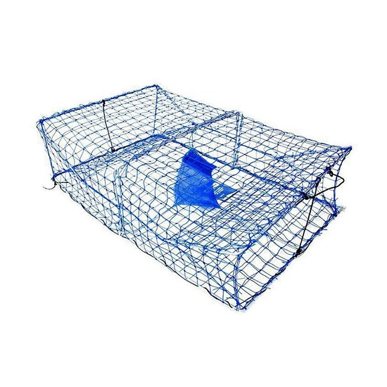 10 x Wilson Heavy Duty Rectangular Crab Traps - Bulk 2 Entry Blue Mesh Crab Pots