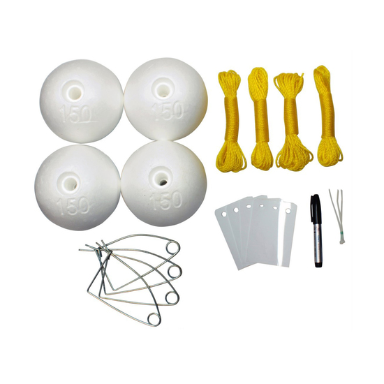 Wilson Crab Pot Accessories Kit - 4 Poly Floats,4 Clips,5 Id Tags,4 Ropes,1 Pen