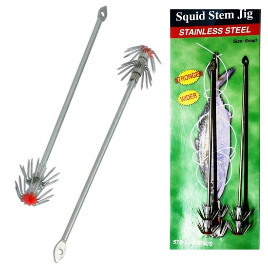 2 Pack of Small Surecatch Stainless Steel Squid Stem Jigs - 13.5cm Squid Pole