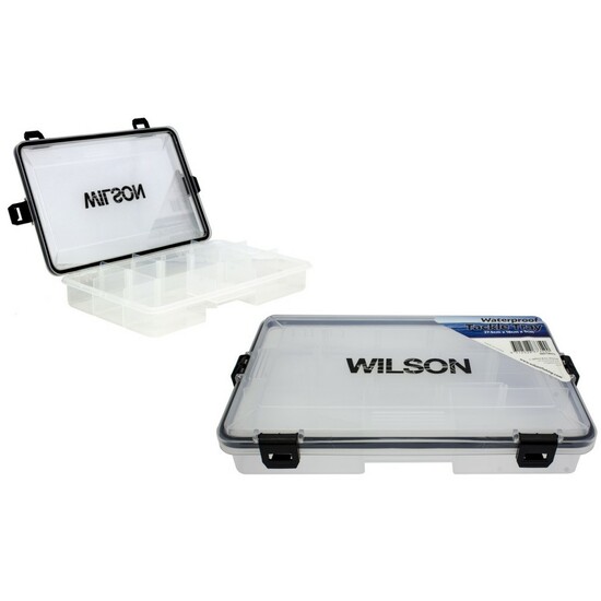 Wilson Waterproof Fishing Tackle Tray with Rubber Seal and Locking Clasps