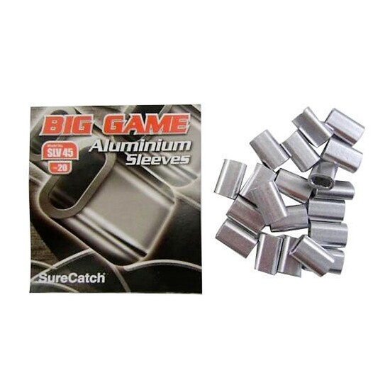 20 x 4.5mm Aluminium Crimping Connector Sleeves for Fishing Wire/Line