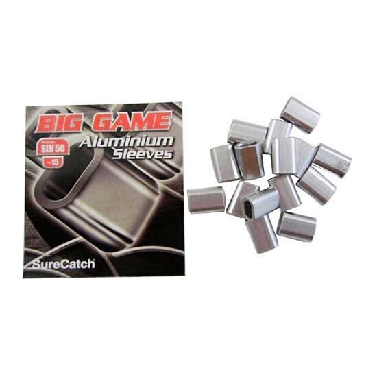 15 x 5.0mm Aluminium Crimping Connector Sleeves for Fishing Wire/Line