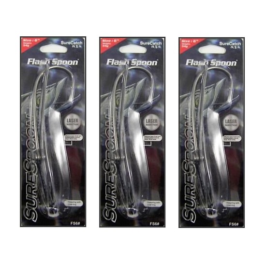 3 x 6 INCH MACKEREL FLASH SPOON TROLLING LURE 54g BULK PACK