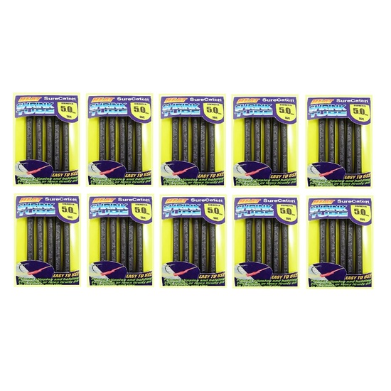 10 PACK - FISHING 5mm HEAT SHRINK TUBING - BLACK - 0.9m TUBE