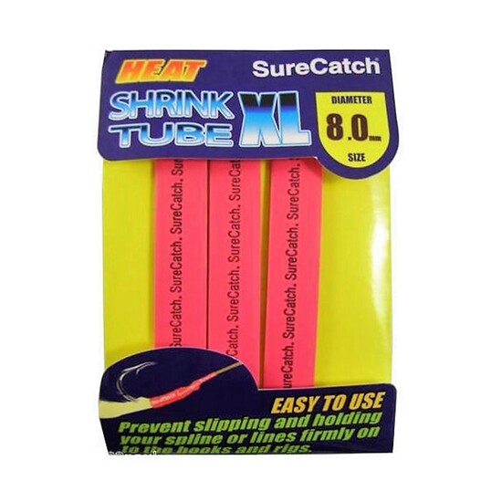 SURECATCH FISHING 8mm HEAT SHRINK TUBING - RED - 0.6m TUBE
