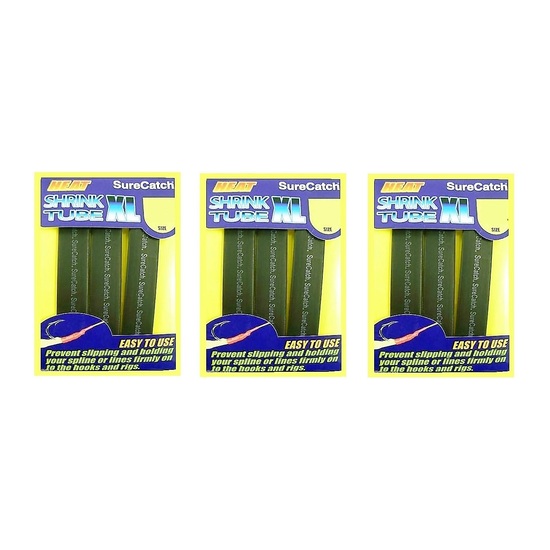 3 Packets of Black SureCatch Fishing Heat Shrink Tube - Wire Cable Sleeve Tubing