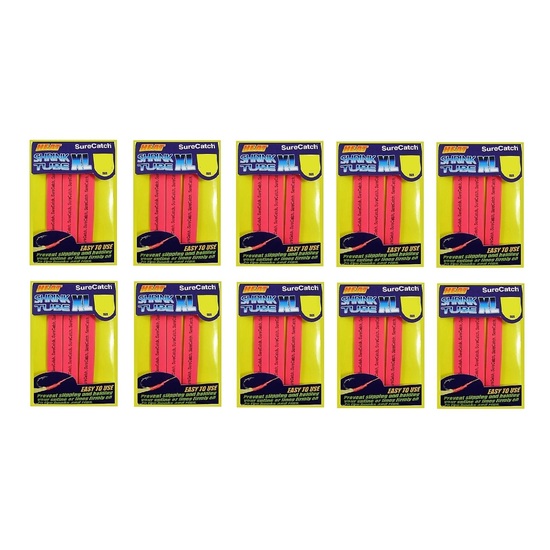 10 Packets of Red SureCatch Fishing Heat Shrink Tube - Wire Cable Sleeve Tubing