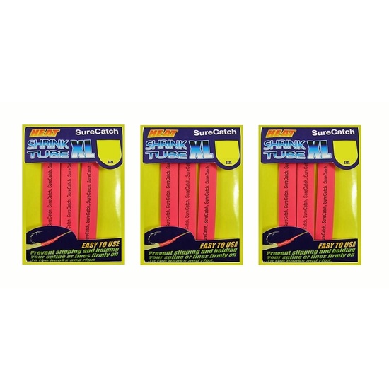 3 Packets of SureCatch Fishing Heat Shrink Tube - Red