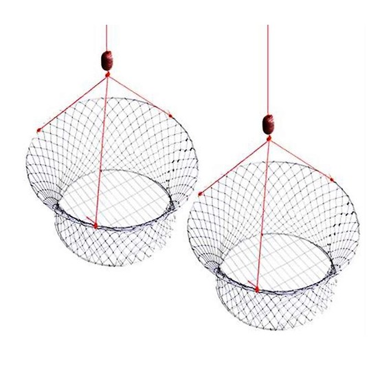 2 X New Wilson Ready Rigged Wire Bottom Marron Nets-2 Rings With Float And Rope