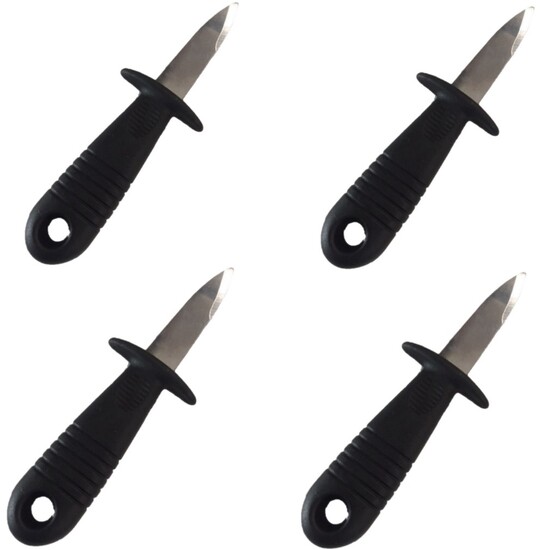 4 x Surecatch Stainless Steel Oyster Shucking Knives with Thumb Guard 