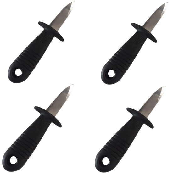 4 x Surecatch Stainless Steel Oyster Shucking Knives with Thumb Guard