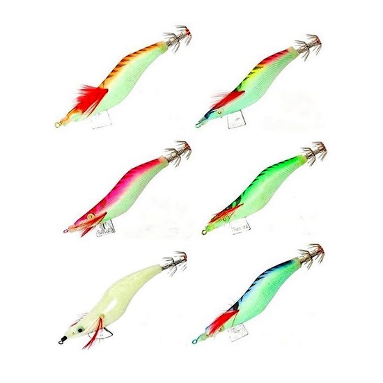 Surecatch Suresquid Bulk Pack - 6 x 3.5gm Cloth Squid Jig Lures