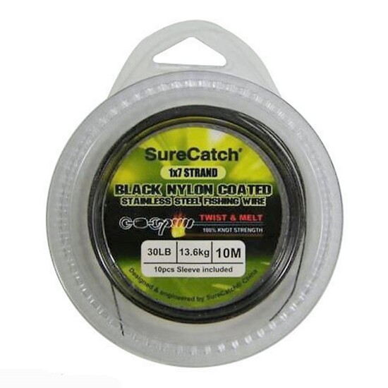 TWIST & MELT STAINLESS STEEL FISHING WIRE x 10m - 30lb