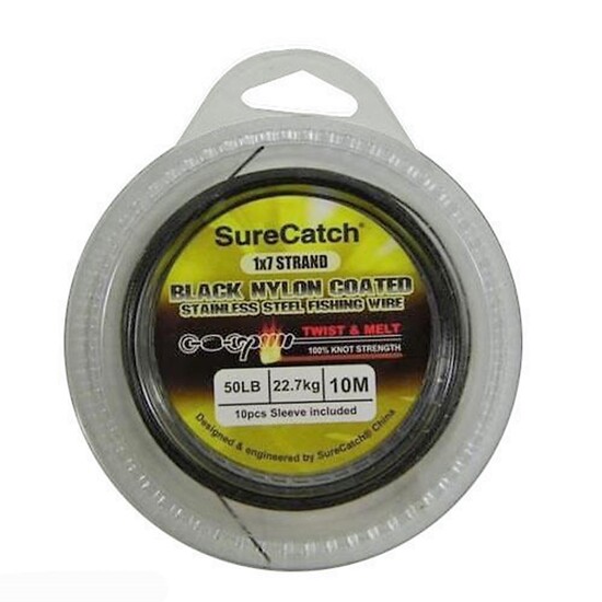 TWIST & MELT STAINLESS STEEL FISHING WIRE x 10m - 50lb