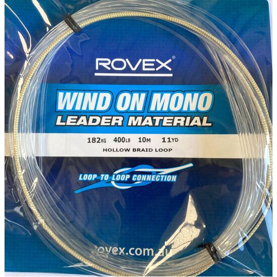 10m Length of 400lb Rovex Wind On Leader - Clear Mono Wind On Leader Material