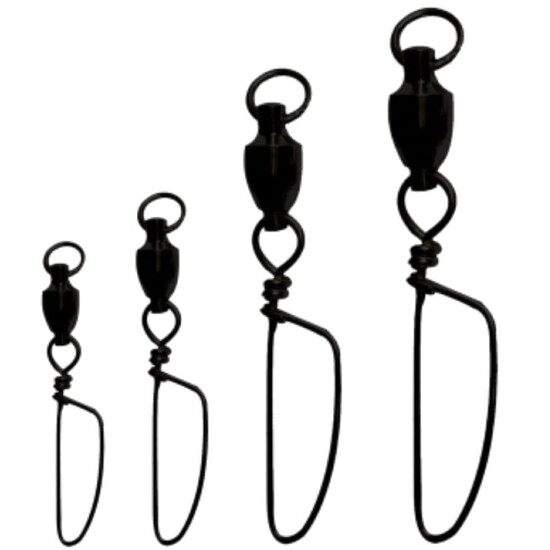 3 Pack of Asari Black Ball Bearing Fishing Swivels With Crosslock Snaps