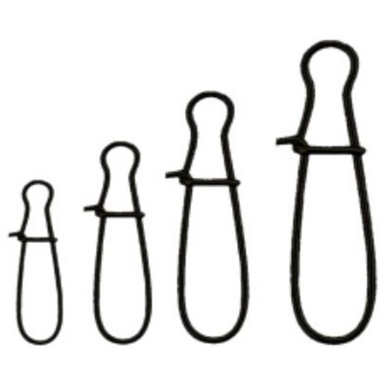 10 Pack of Asari Black Fishing Lure Snaps - Lure Clips