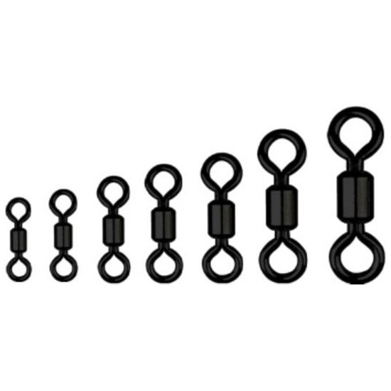 10 Pack of Asari Black Rolling Fishing Swivels