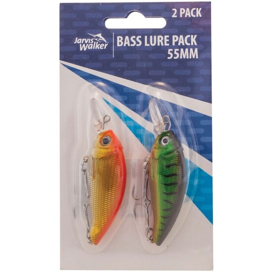 Jarvis Walker 55mm Bass Lure Pack - 2 Pack of Hard Body Fishing Lures