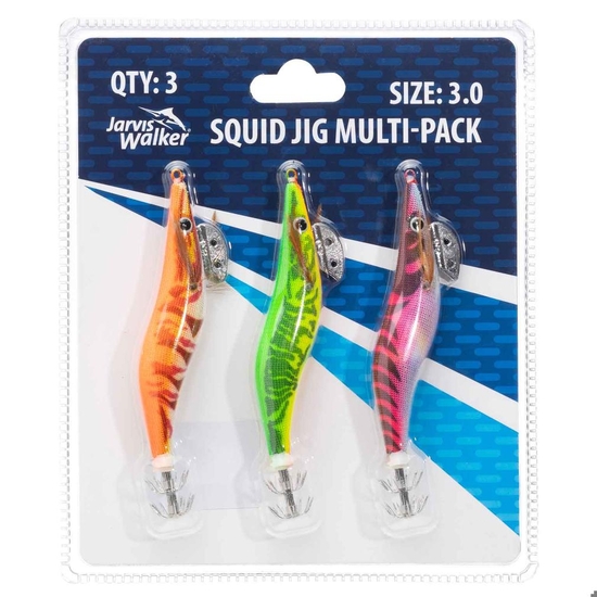 3 Pack of Assorted Size 3.0 Jarvis Walker Squid Jig Lures