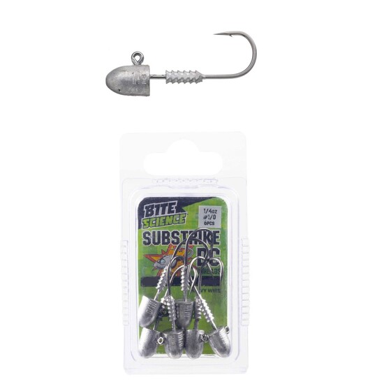 6 Pack of 1/4oz Size 1/0 Bite Science Substrike DC Jigheads with BKK Hooks