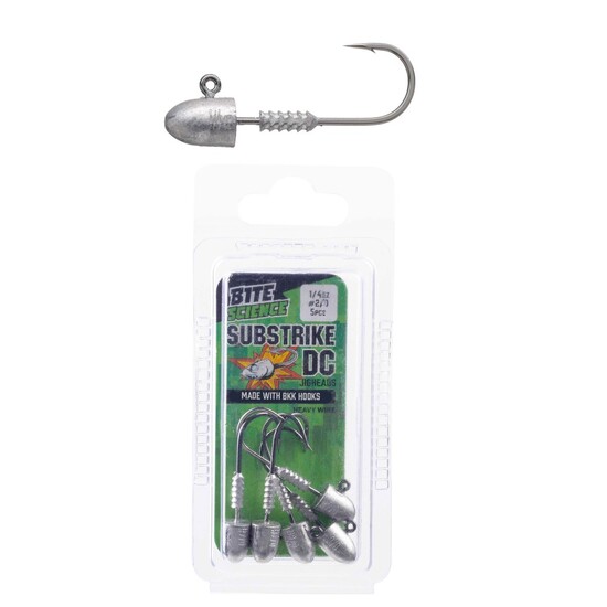5 Pack of 1/4oz Size 2/0 Bite Science Substrike DC Jigheads with BKK Hooks