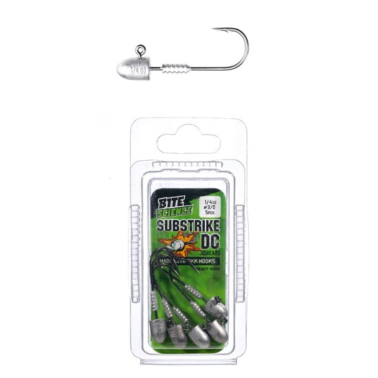 5 Pack of 1/4oz Size 3/0 Bite Science Substrike DC Jigheads with BKK Hooks
