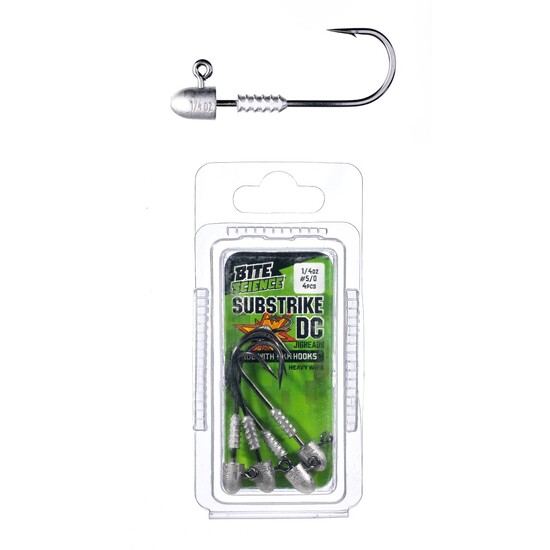 4 Pack of 1/4oz Size 5/0 Bite Science Substrike DC Jigheads with BKK Hooks