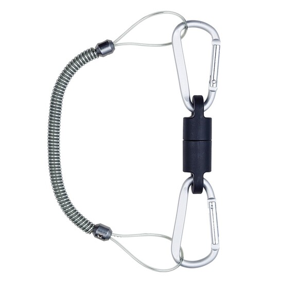 Silver Daiichiseiko Magnetic Fishing Gear Holder With Carabiner And Safety Rope