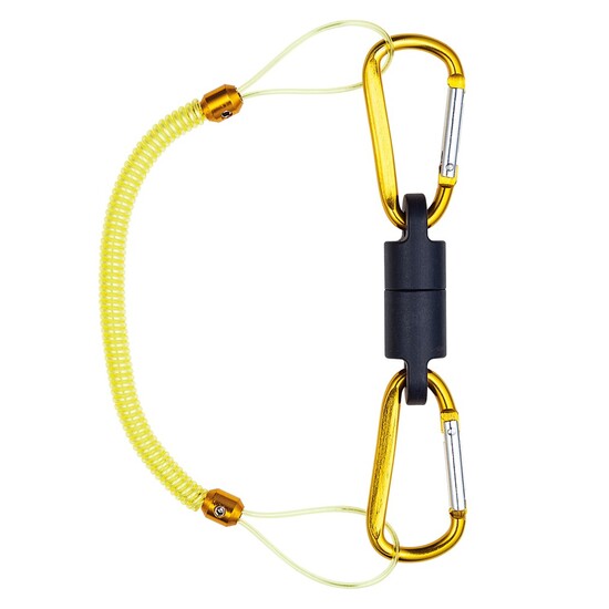 Yellow Daiichiseiko Magnetic Fishing Gear Holder With Carabiner And Safety Rope