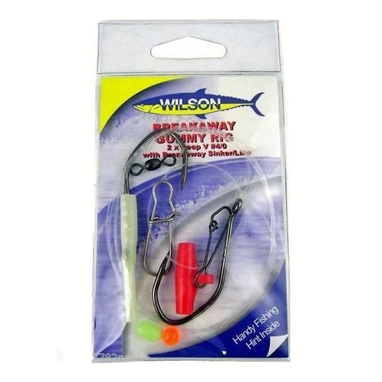 Wilson Breakaway Gummy Rig 2 X 4/0 Deep V - With Breakaway Sinker/Line 60lb