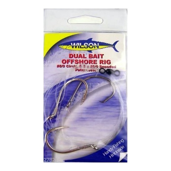 Wilson Live Dual Bait Offshore Rig - 8/0 Circle & 2 X 6/0 Snooded Paternoster
