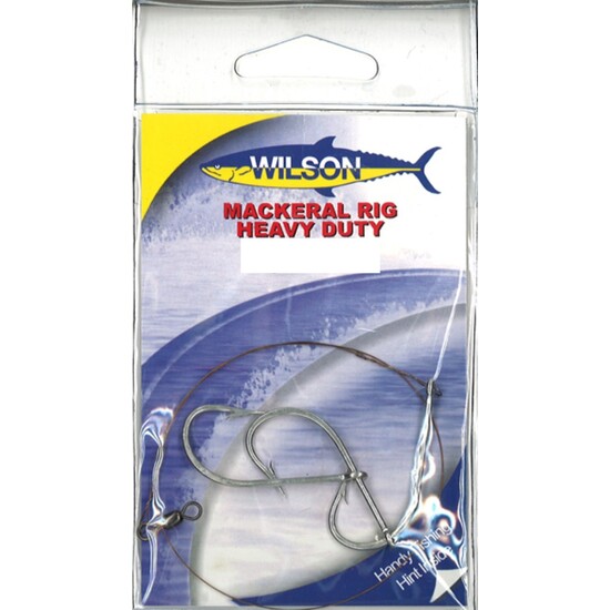 Wilson Heavy Duty Mackerel Fishing Rig 3x6/0 Hook-Set Up-69lb Single Strand Wire