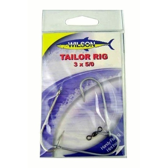Wilson Tailor Fishing Rig 3x5/0 Hook-Setup - 40lb Clear Mono Leader