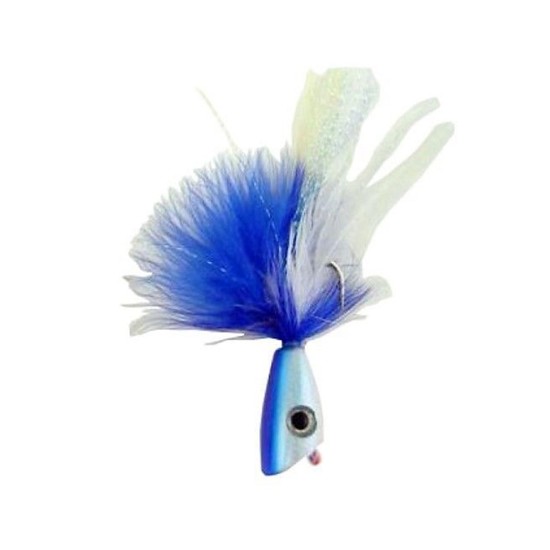 WILSON SURF POPPER DELUXE FISHING RIG 2/0 HEAVY DUTY HOOK - BLUE & WHITE