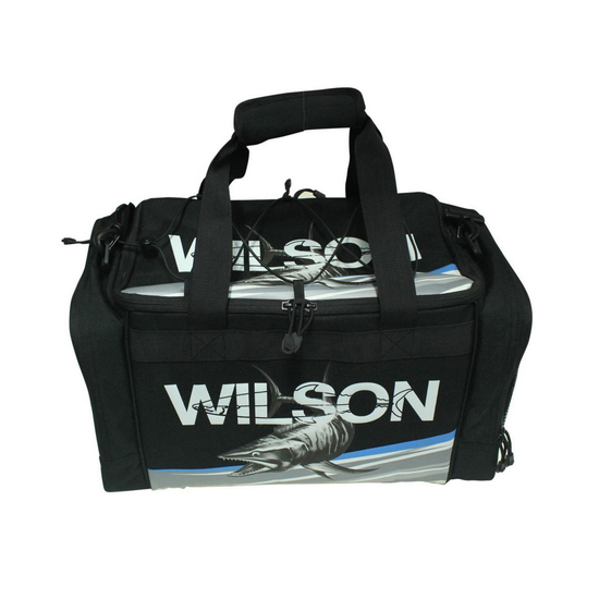 Wilson Large Fishing Tackle Bag with 4 Tackle Boxes & Multiple Storage Pockets