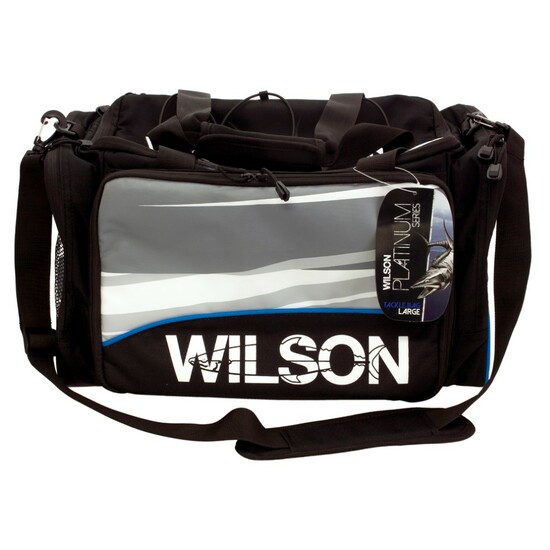 Large Wilson Platinum Series Fishing Tackle Bag with 4 Waterproof Tackle Trays