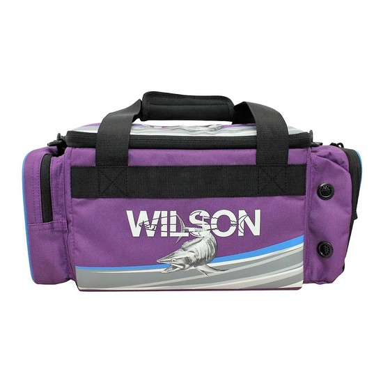 Wilson Small Purple Fishing Tackle Bag with 4 Tackle Boxes & Multiple Pockets